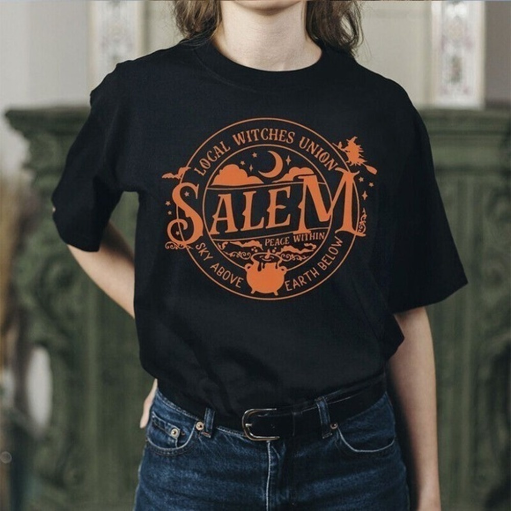 Local Witches Union Salem Halloween Witchy Graphic T-Shirt